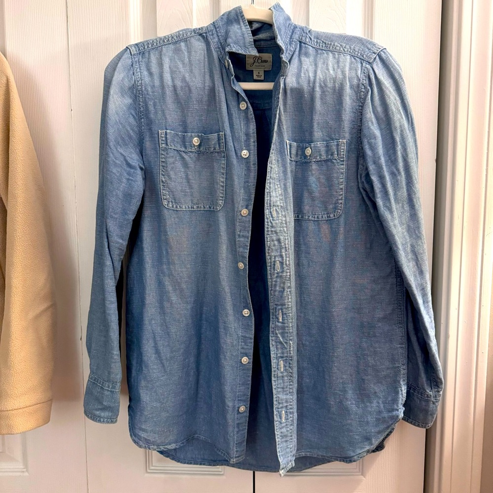 J.Crew Chambray/Linen Button-Down
